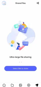 interface of sharing of files in terabox